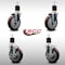 Service Caster 5'' SS Maroon Poly Wheel Swivel 1-7/8'' Expanding Stem Caster Set 2 Brakes, 4PK SCC-SSEX20S514-PPUB-MRN-2-TLB-2-178 - alternate 2